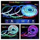 BANDA LED WS2811 DIGITAL PIXEL 5050 RGB 60D-12V / IP65